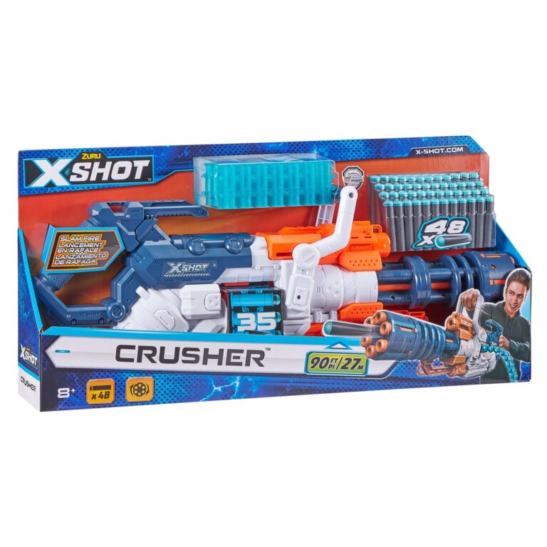 XShot Crusher Blaster met Pijltjesriem Wit nerfpijltjes.nl