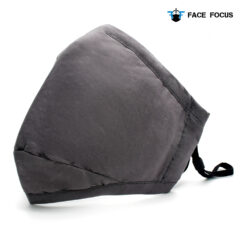 Face Focus Wasbaar Mondkapje Katoen Filter Vormbare Neusbrug Grijs