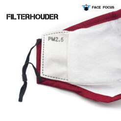 Face Focus Wasbaar Mondkapje Katoen Filter Vormbare Neusbrug Rood