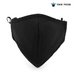 Face Focus Wasbaar Mondkapje Katoen Filter Vormbare Neusbrug Zwart