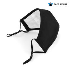 Face Focus Wasbaar Mondkapje Katoen Filter Vormbare Neusbrug Zwart