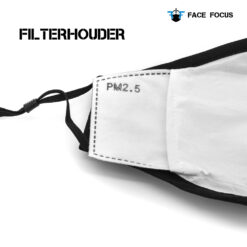 Face Focus Wasbaar Mondkapje Katoen Filter Vormbare Neusbrug Zwart