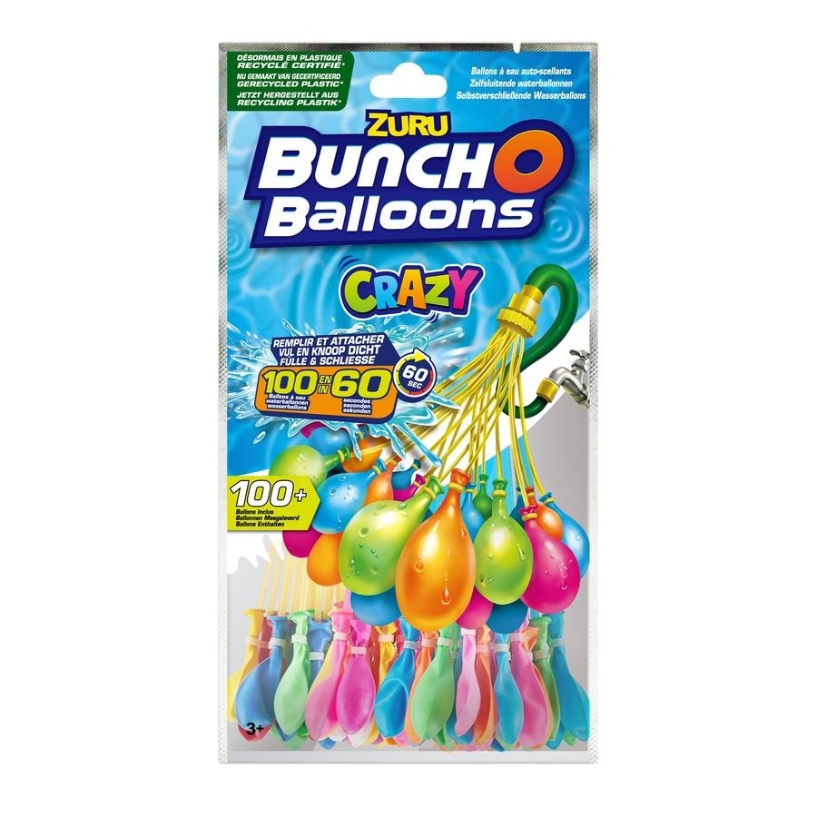 karton Activeren deed het Bunch O Balloons 3 pack - 100 Waterballonnen - Crazy Colors -  nerf-pijltjes.nl