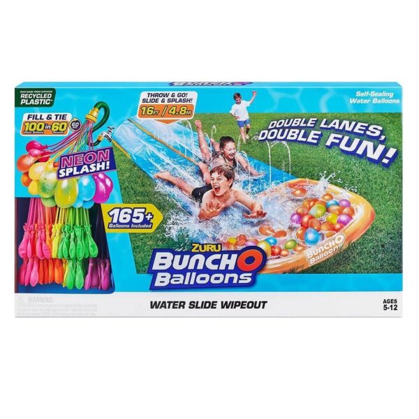 Bunch O Balloons Water Slide Wipeout + 165 Neon Water Ballonnen