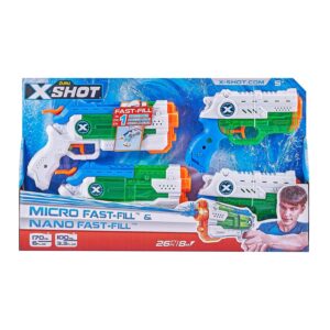 X-Shot Combo 4 Pack Fast-Fill Water Blasters - 2 Micro en 2 Nano