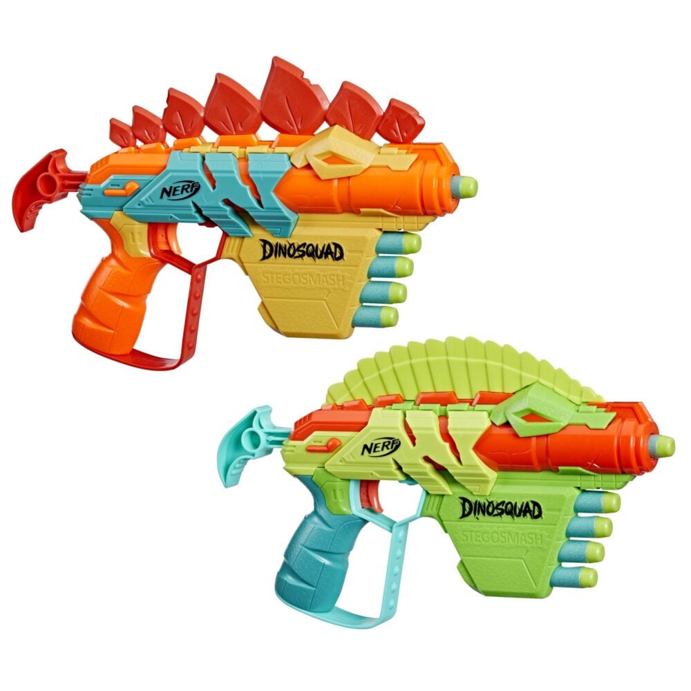 Nerf DinoSquad Stego-Smash - Blaster à Fléchettes - Design Stégosaure - 5 Fléchettes Elite - Dès 8 Ans - Hasbro