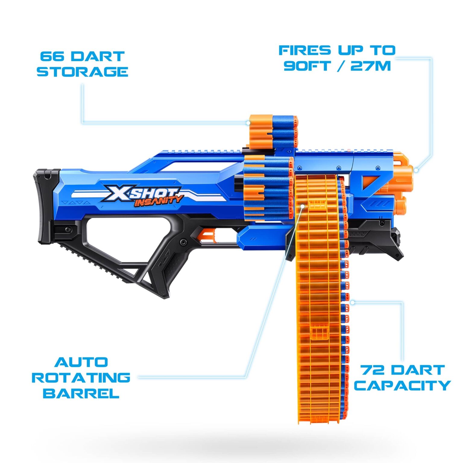 X-Shot Insanity Mad Mega Barrel - Nerf-pijltjes.nl