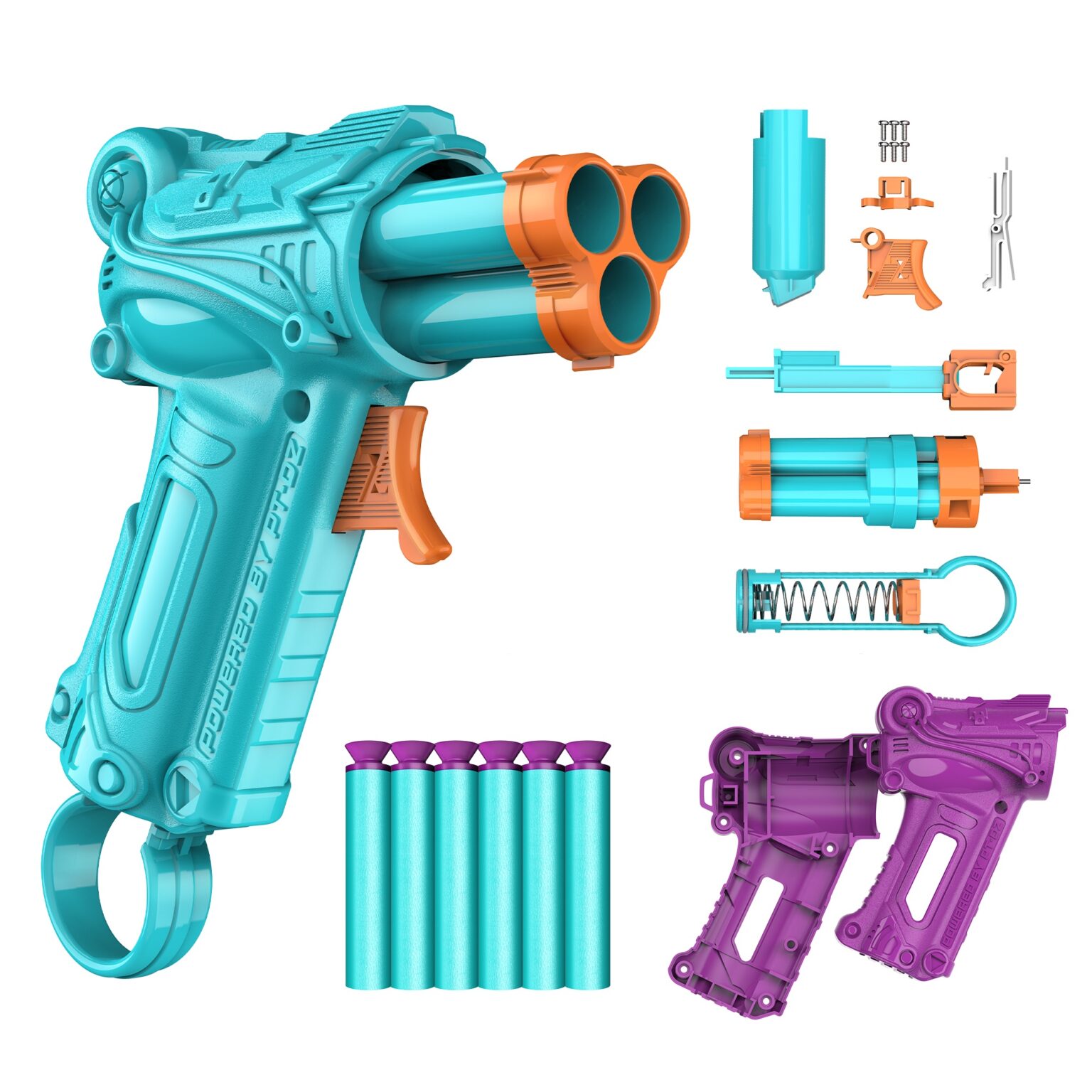 Tri Fire Dart Zone Retro-Shot Build It Yourself Tri-Fire Blaster Kit - nerf ...