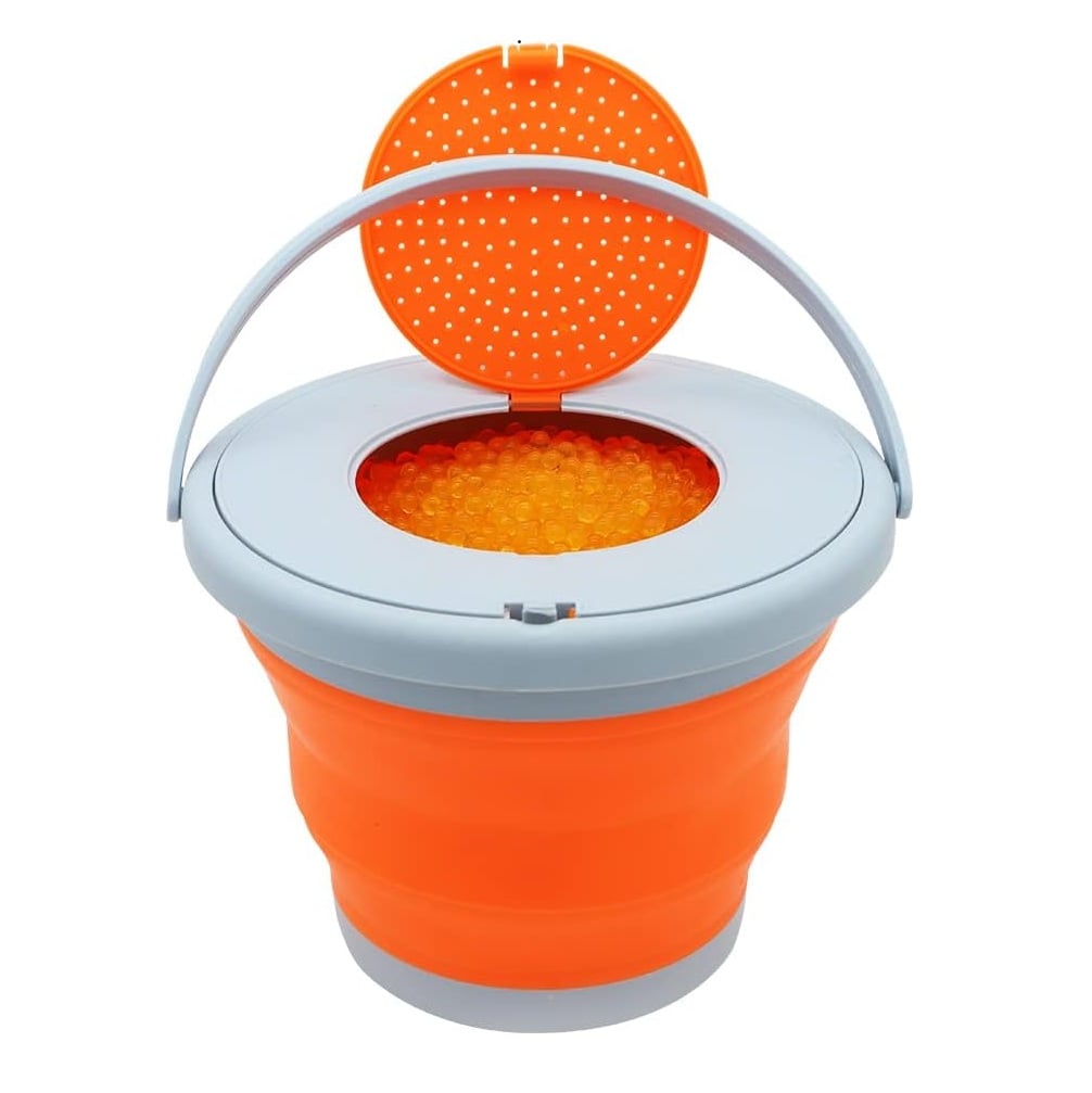 Opvouwbare Emmer voor Gel Balletjes - Oranje Opvouwbare Emmer voor Gel Balletjes - Oranje