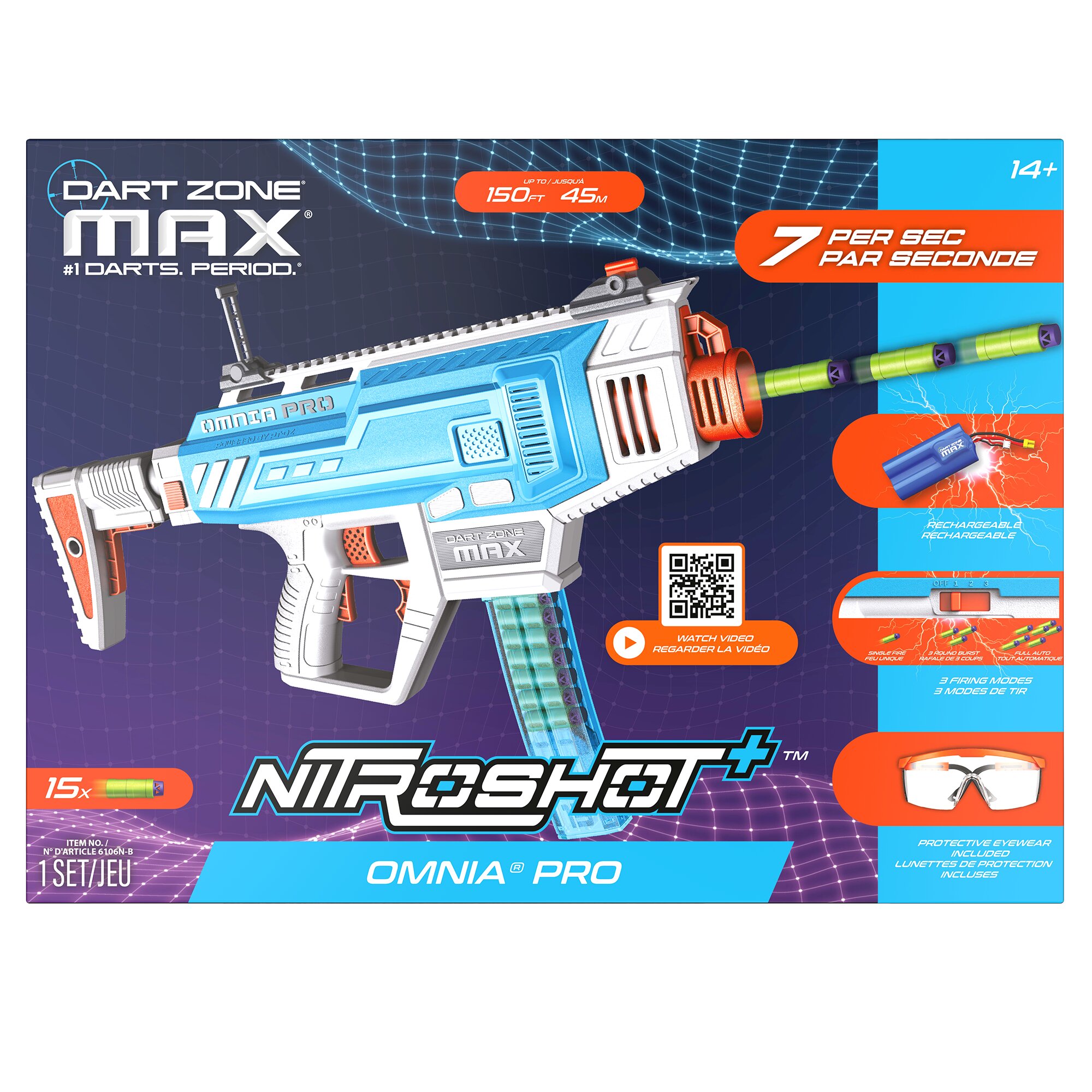 Dart Zone Max Nitroshot+ Omnia Pro – Blauw