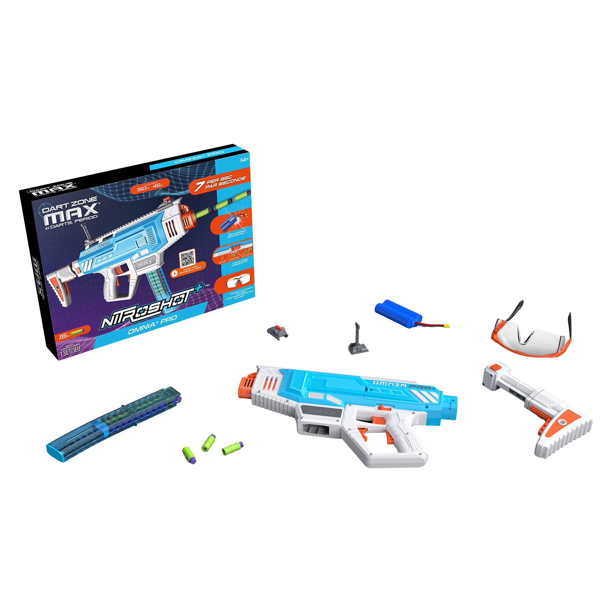 Dart Zone Max Nitroshot+ Omnia Pro – Blauw