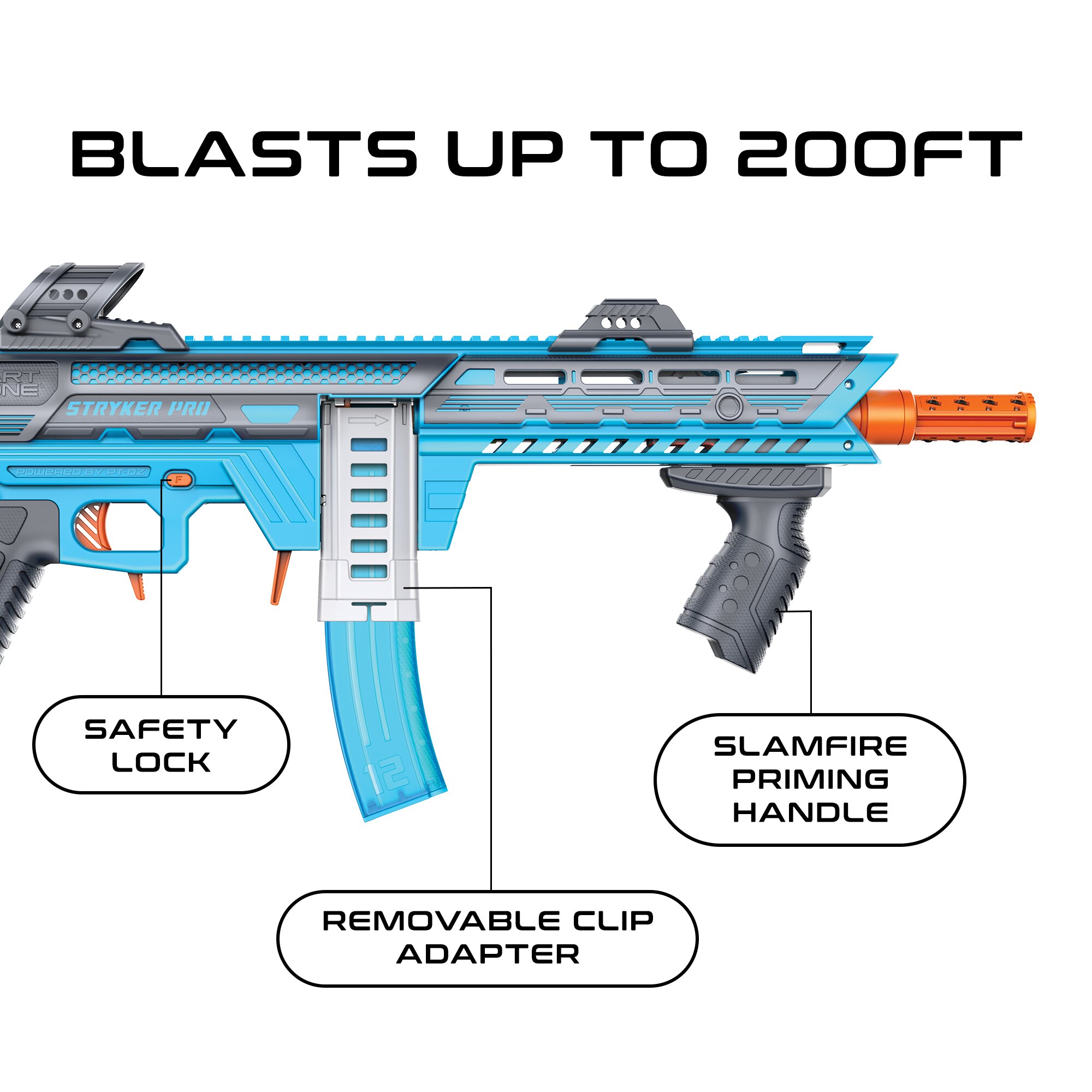 Dart Zone Max Nitroshot+ Stryker Pro – Blauw