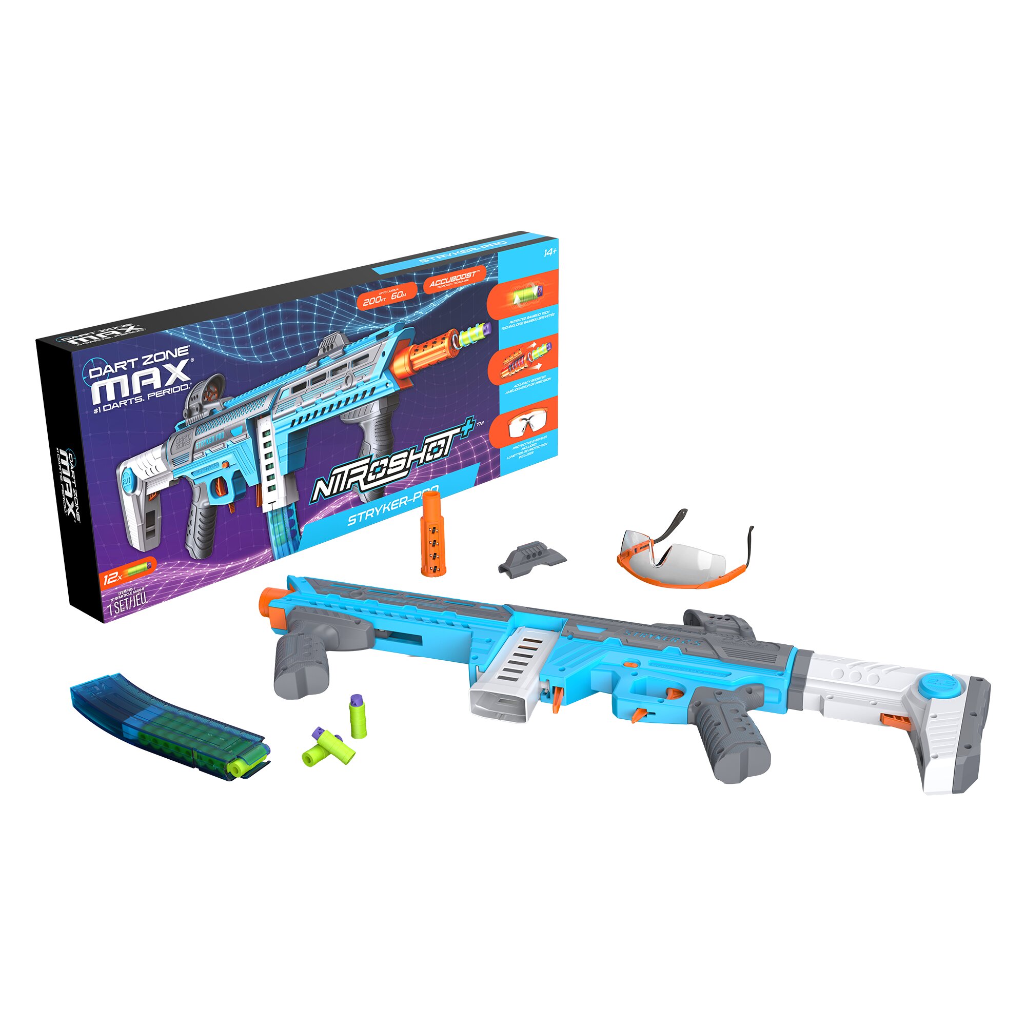 Dart Zone Max Nitroshot+ Stryker Pro – Blauw