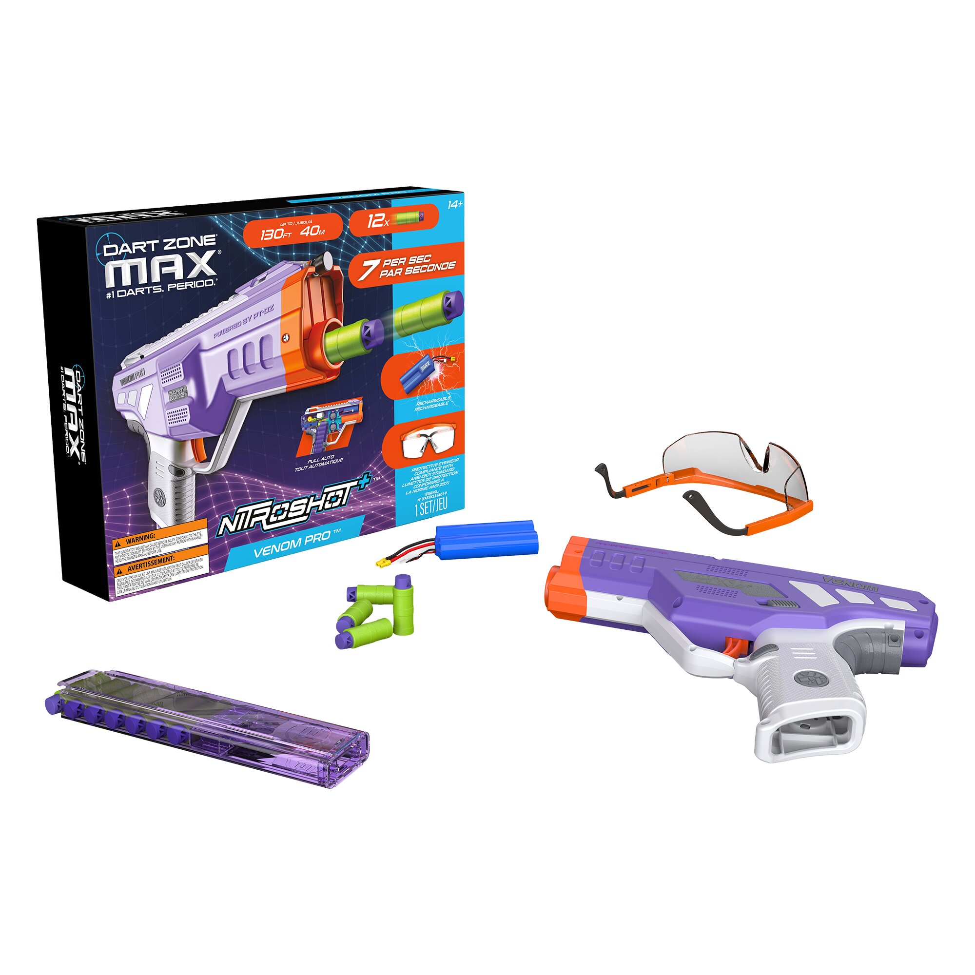 Dart Zone Max Nitroshot+ Venom Pro – Paars